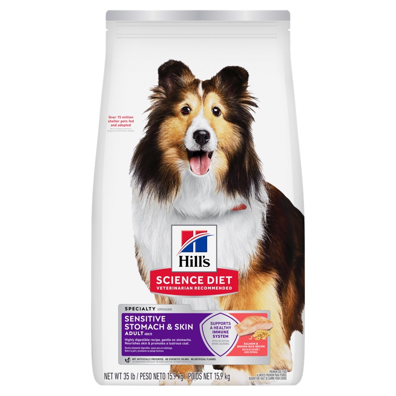 Hill's Science Diet Adult Sensitive Stomach & Skin Salmon & Brown Rice Recipe by Hill's Pet Nutrition — dry kibble food for dogs