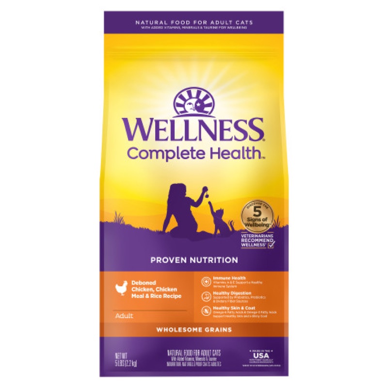 Wellness Complete Health Deboned Chicken, Chicken Meal & Rice Recipe by Wellness Pet Food — dry kibble food for cats
